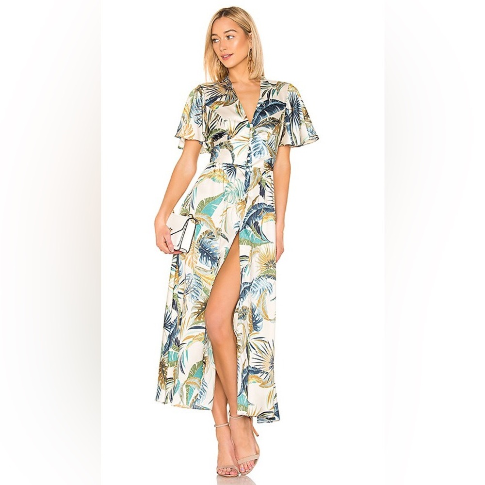 Petersyn Tropical Print Button-Down Dress
